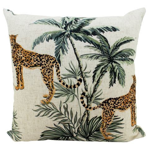 Cheetah Duo Linen Cushion 50x50cm