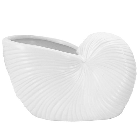 Seashell Planter White 22x12x14 cm