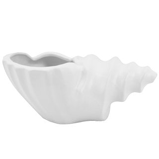 Conch Shell Planter White 26x17 cm