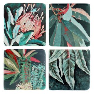 S/4 Aus Natives Resin Coasters 10x10cm