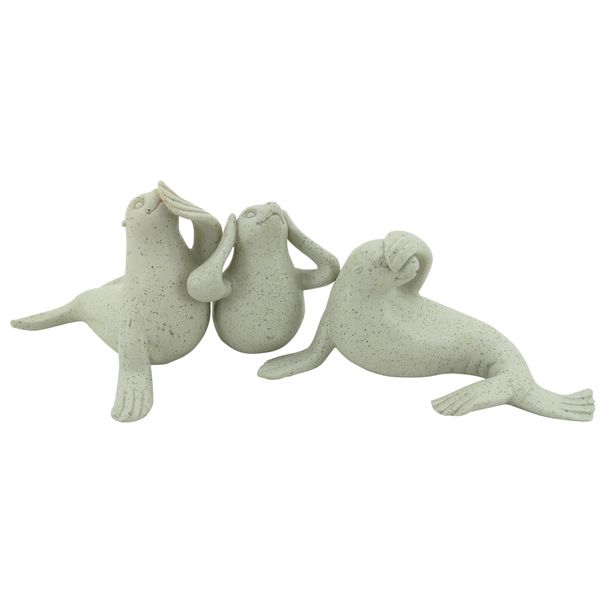 Hear/See/Speak Seal Set of 3 Grey