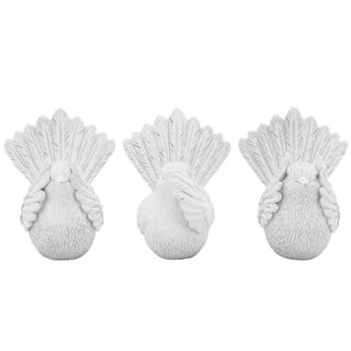 Hear/See/Speak Wagtail Set of 3 White