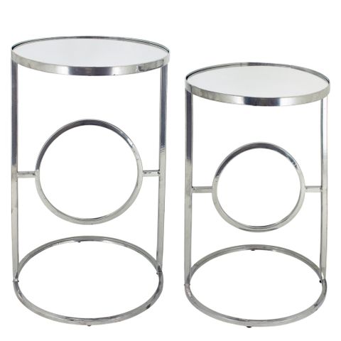 Recoil Silver S/2 Side Table 61&56