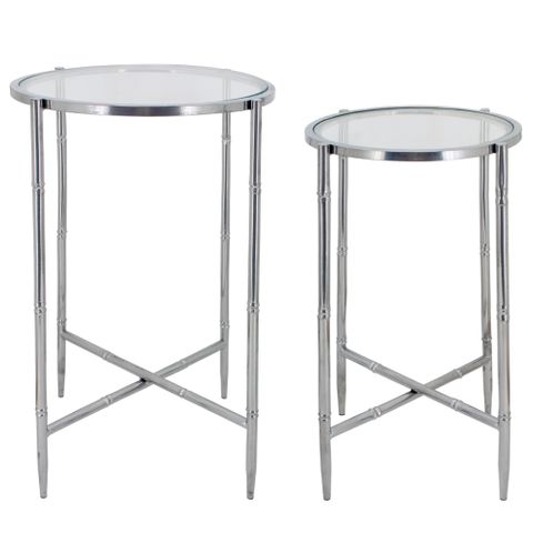 Mercy Silver S/2 Side Table 66&56