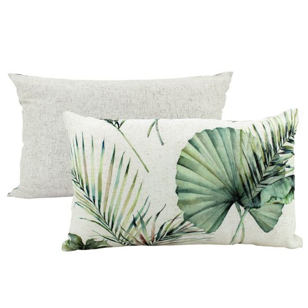 Tropical Foliage Linen Cushion 30x50cm