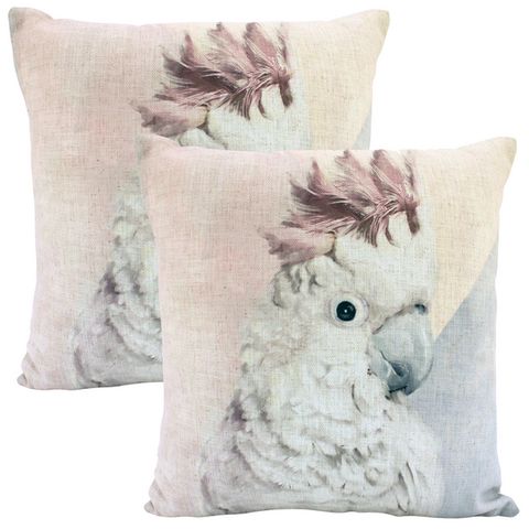 Cockatoo Linen Cushion 50x50cm