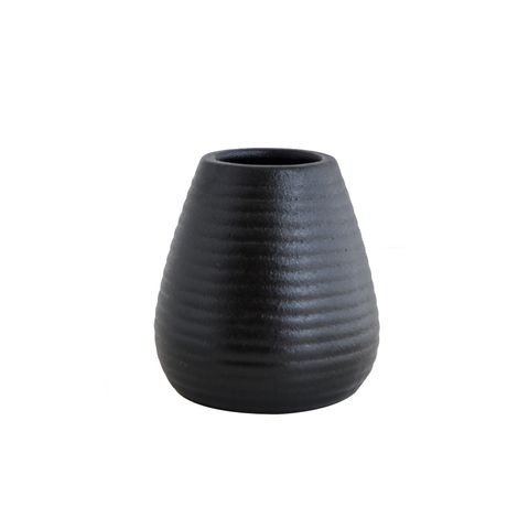 Beehive Ceramic Vase - Black Small