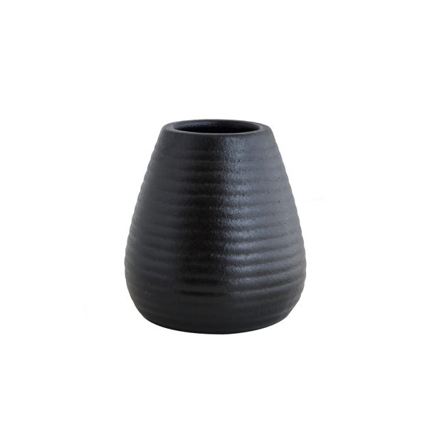 Beehive Ceramic Vase - Black Small