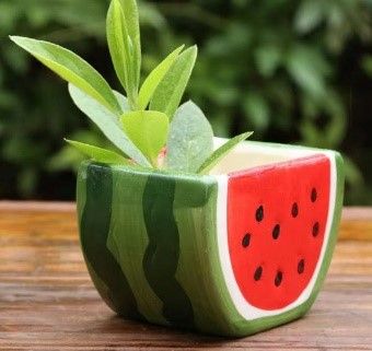 Ceramic Watermelon Novelty Planter