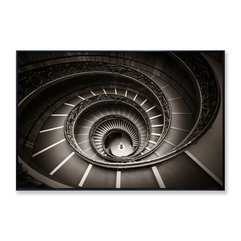 Spiral Staircase Framed Canvas Print 120x80 cm
