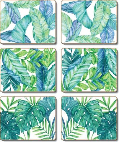 Coasters Tropical Leaves 12x10 cm