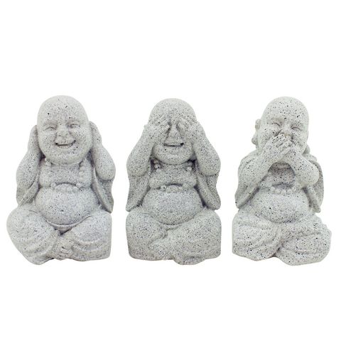 Hear/See/Speak Buddha S/3 Grey