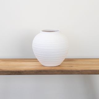 Adesso White Teracotta Table Vase - Small