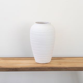 Adesso White Teracotta Table Vase - Medium