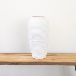 Adesso White Terracotta Vase - Large