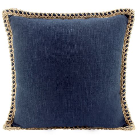 Jute Linen Cushion Navy 50x50cm