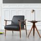 Spencer Mid-Century Leather Chair, Black