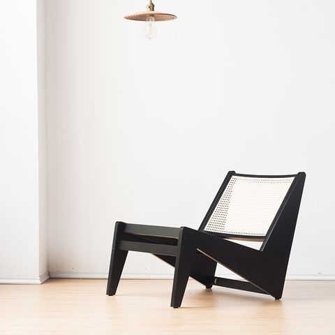 Fenton Rattan Lounge Chair, Black