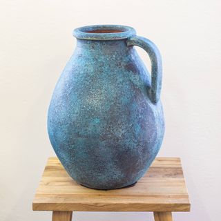 Terracotta Large Handled Jug - Aged Copper