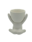 Joyful Ceramic Egghead Planter - White