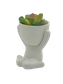 Joyful Ceramic Egghead Planter - White