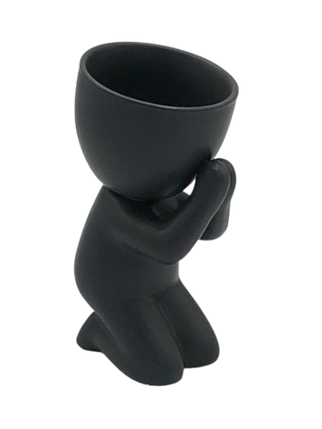 Faithful Ceramic Egghead Planter - Black