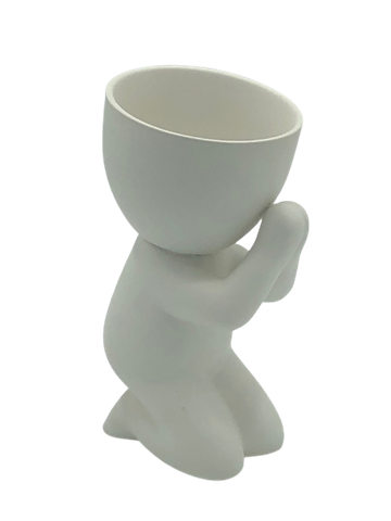 Faithful Ceramic Egghead Planter - White