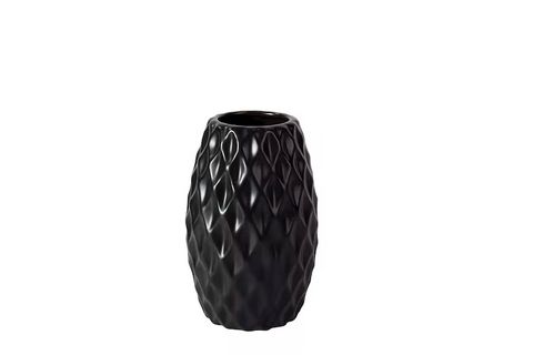 Euro Luxe Ceramic Vase - Matte Black Medium