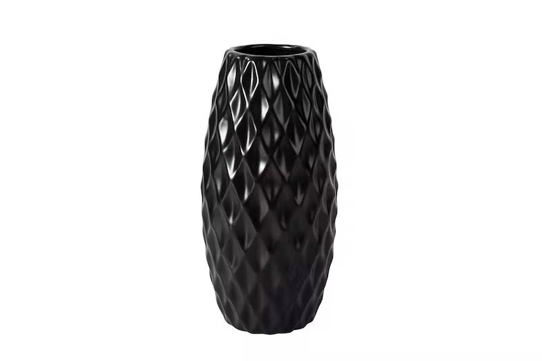 Euro Luxe Ceramic Vase - Matte Black Large