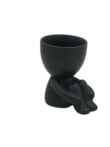 Quiet Ceramic Egghead Planter - Black