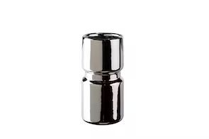 Cylinder Ceramic Vase - Silver Small