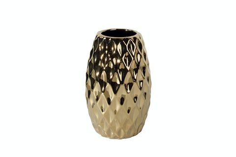 Euro Luxe Ceramic Vase - Gold Medium