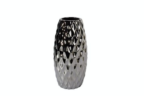 Euro Luxe Ceramic Vase - Silver Large