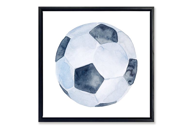 Kids Framed Canvas Soccer 30x30cm