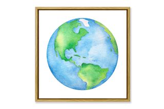 Kids Framed Canvas Earth 30x30cm