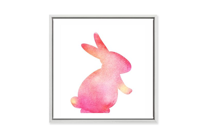 Kids Framed Canvas Bunny 30x30cm