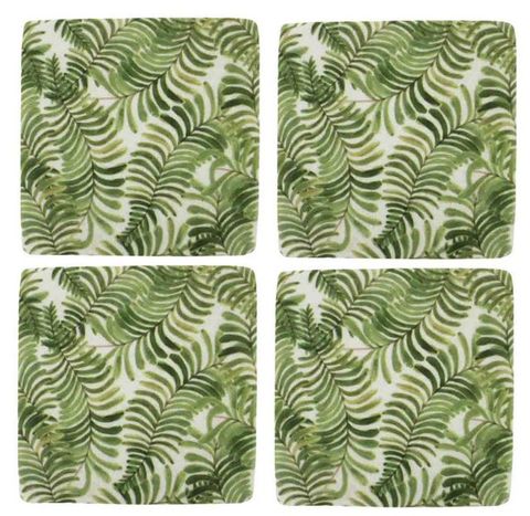 S/4 A Good Fern Resin Coasters 10x10cm