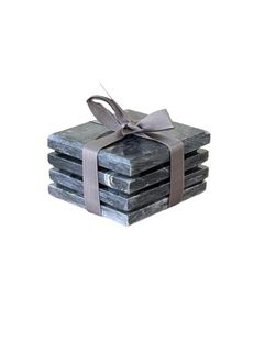 Square Marble Coasters set of 4 Black