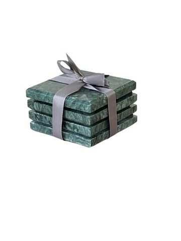 Square Marble Coasters set of 4 Green