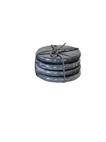 Round Marble Coasters set of 4 Black