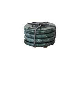 Round Marble Coasters set of 4 Green