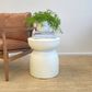 Pedestal Side Table - Fleck White