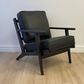 Lodge Armchair - Black Leather, Vintage Black Frame