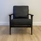 Lodge Armchair - Black Leather, Vintage Black Frame