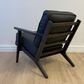 Lodge Armchair - Black Leather, Vintage Black Frame