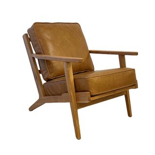 Lodge Armchair - Camel Leather, Oak Frame