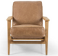 Lodge Armchair - Camel Leather, Oak Frame