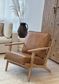 Lodge Armchair - Camel Leather, Oak Frame