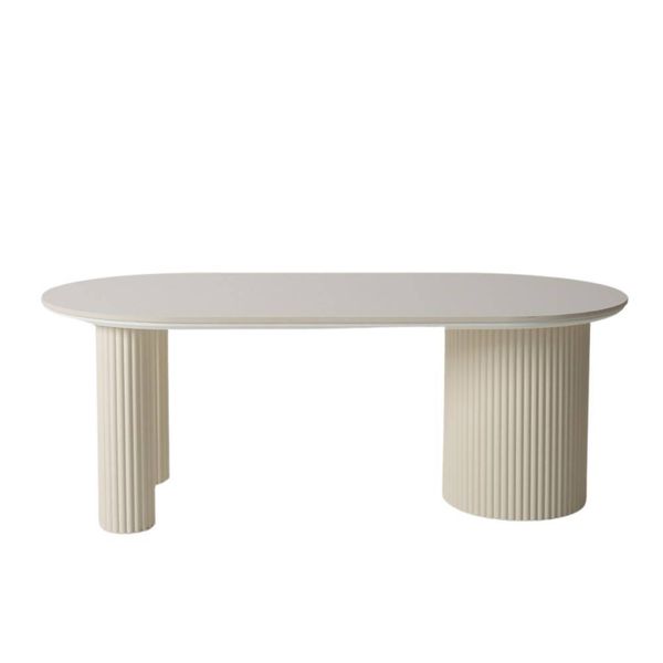 Roberto Tri-Column Coffee Table, Chalk White