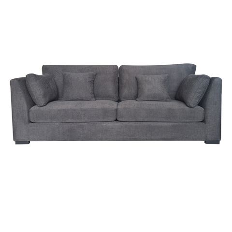 York 3 Seater Upholstered Sofa, Charcoal